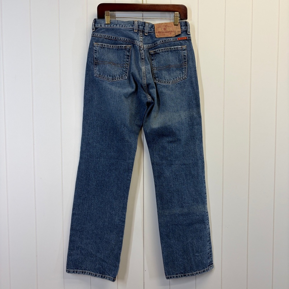 Vintage Lucky Brand Dungarees Y2K Western Low Rise Bootleg Jeans Women Size 10 - Picture 2 of 14